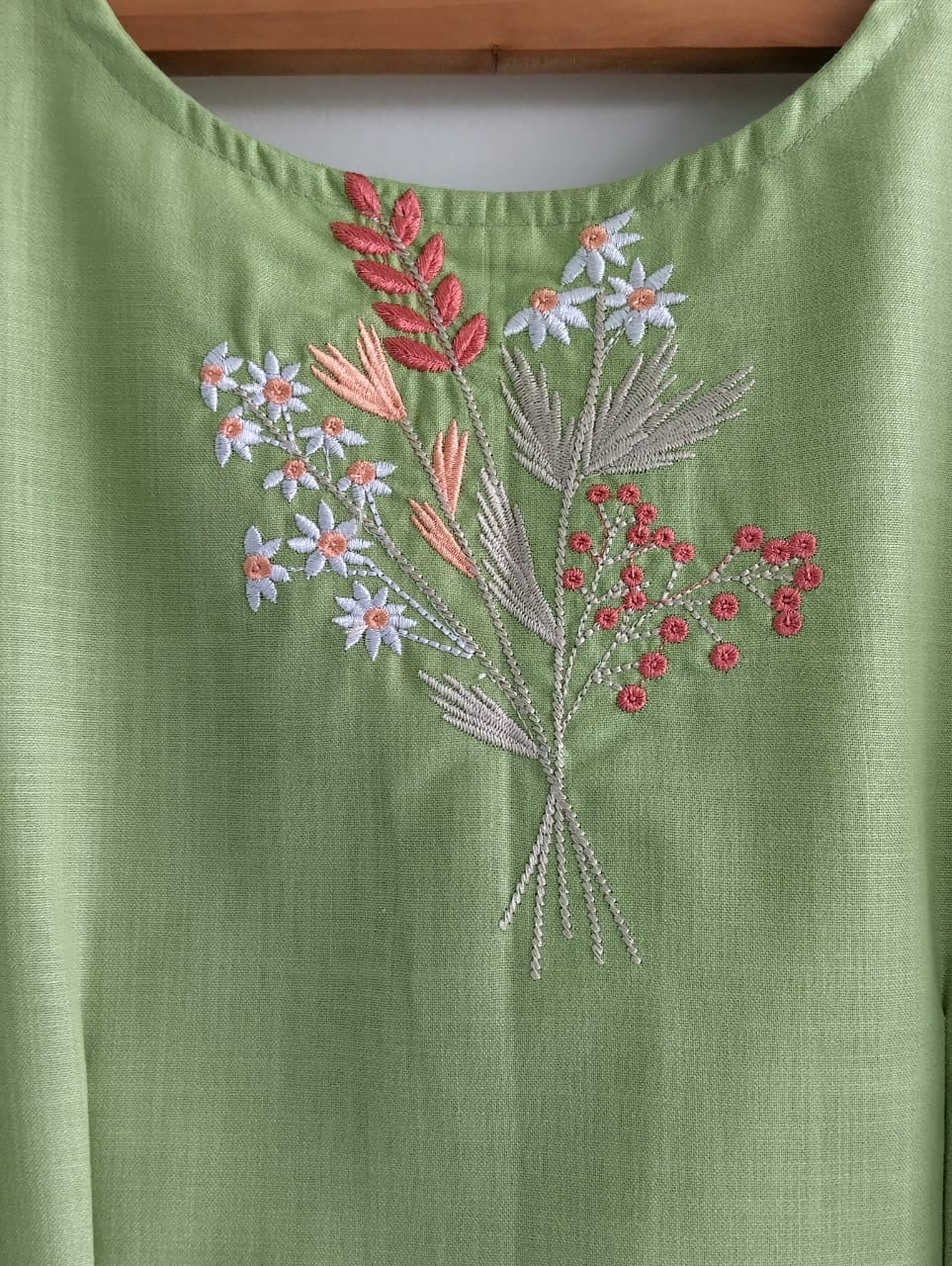 Elara Embroidered Cotton Midi Dress