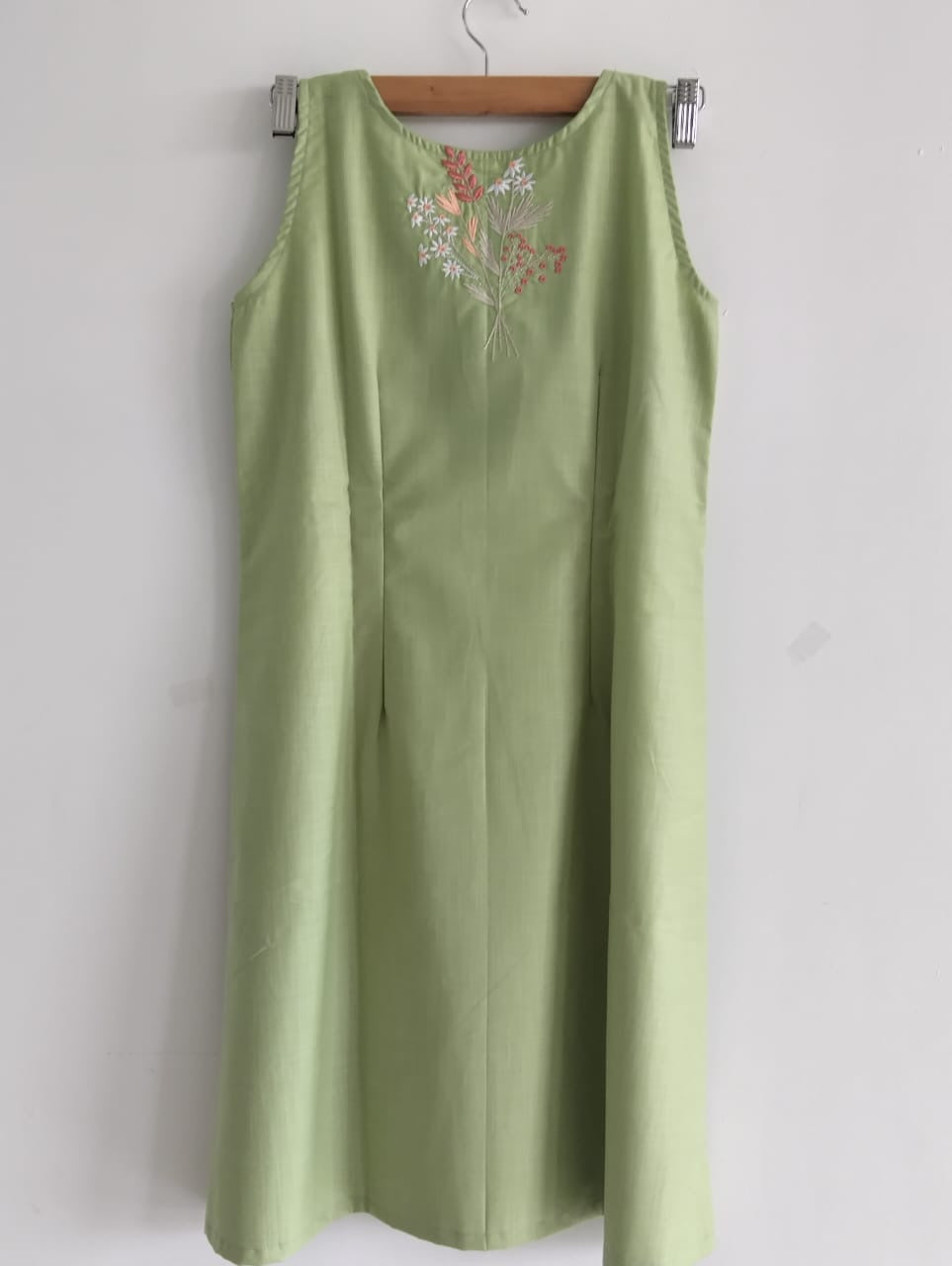 Elara Embroidered Cotton Midi Dress
