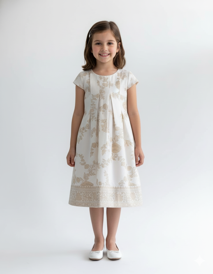 Gold Leaf Tissue Kids Frock