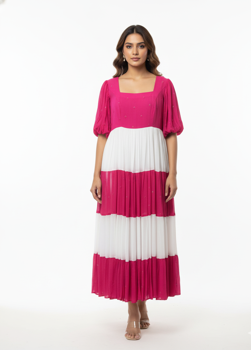 Amara Layered Chiffon Maxi Dress