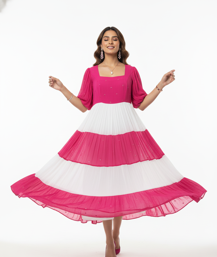 Amara Layered Chiffon Maxi Dress