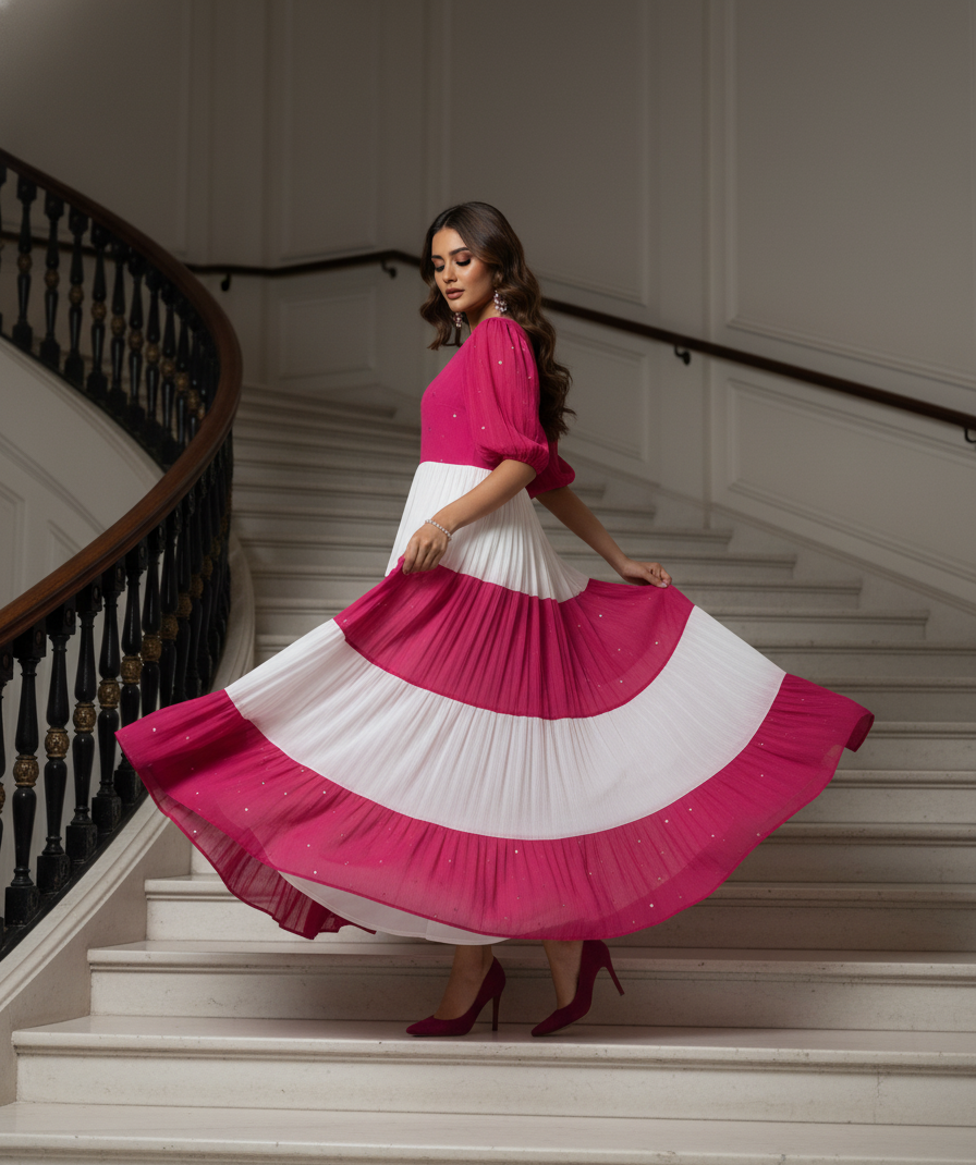 Amara Layered Chiffon Maxi Dress