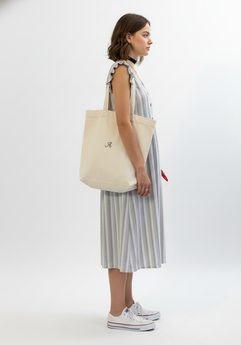 Elin Striped Linen Midi Dress