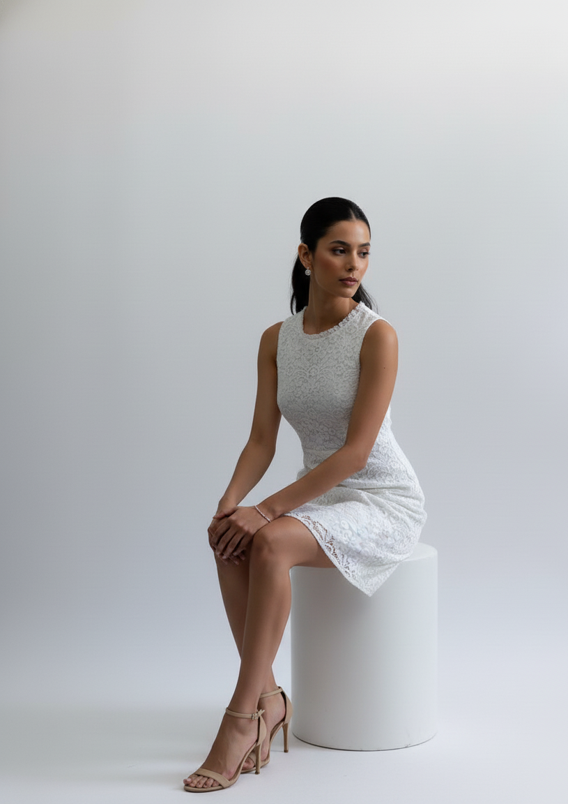Isolde Lace Satin Mini Dress