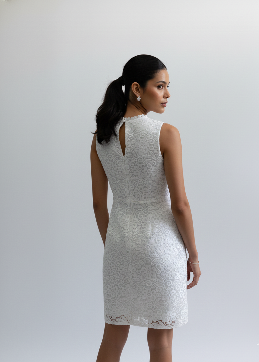 Isolde Lace Satin Mini Dress