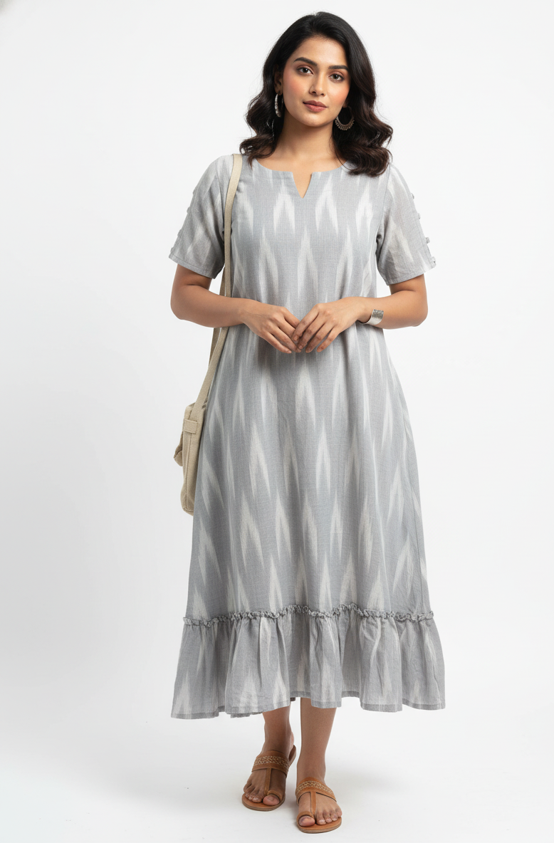 Ira Ikat Midi Dress