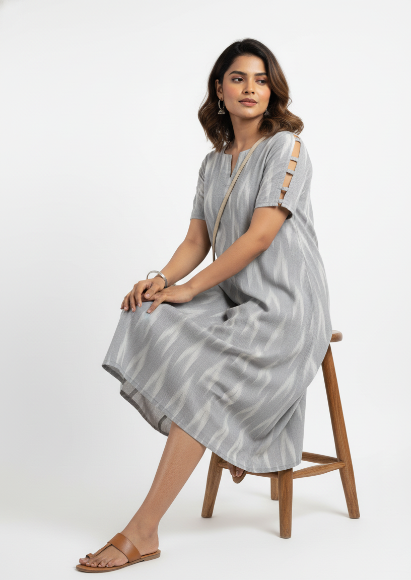 Ira Ikat Midi Dress