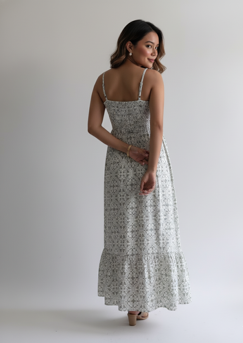 Luna Printed Cotton Maxi Dress