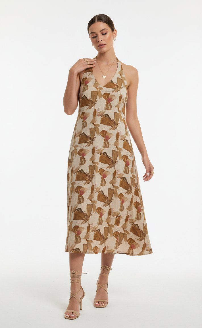 Fire halter neck dress