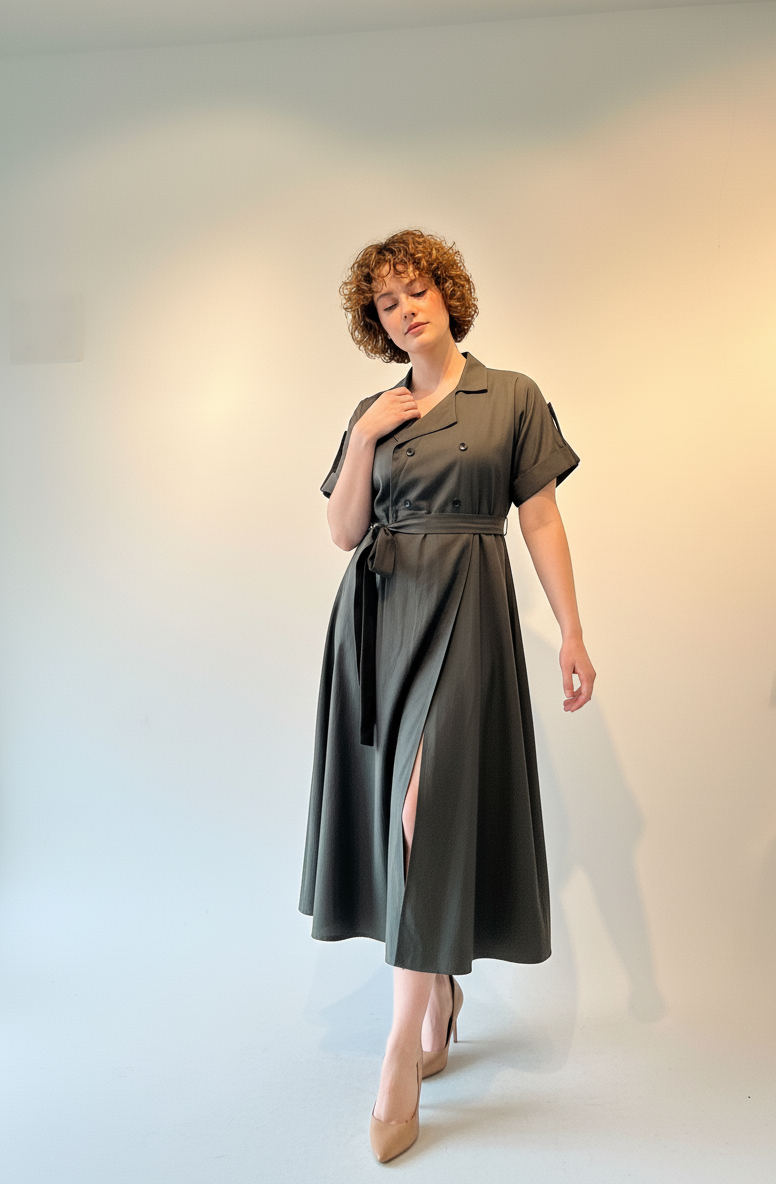 Aurea Belted Coat Dress