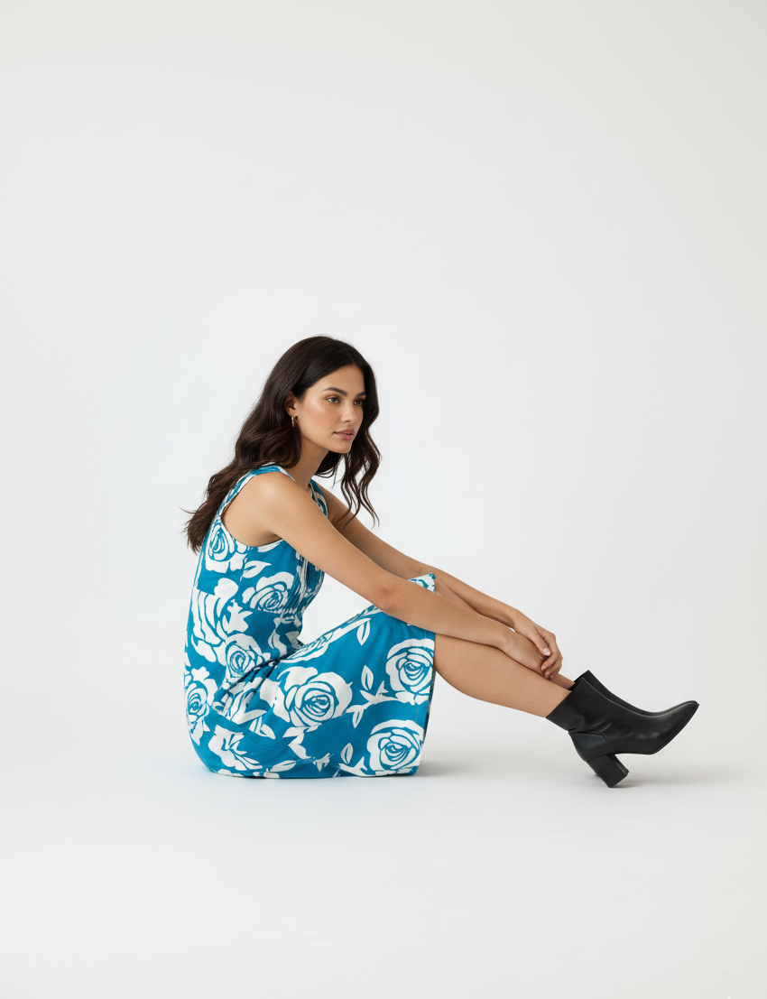 Alba Floral Pintuck Mini Dress