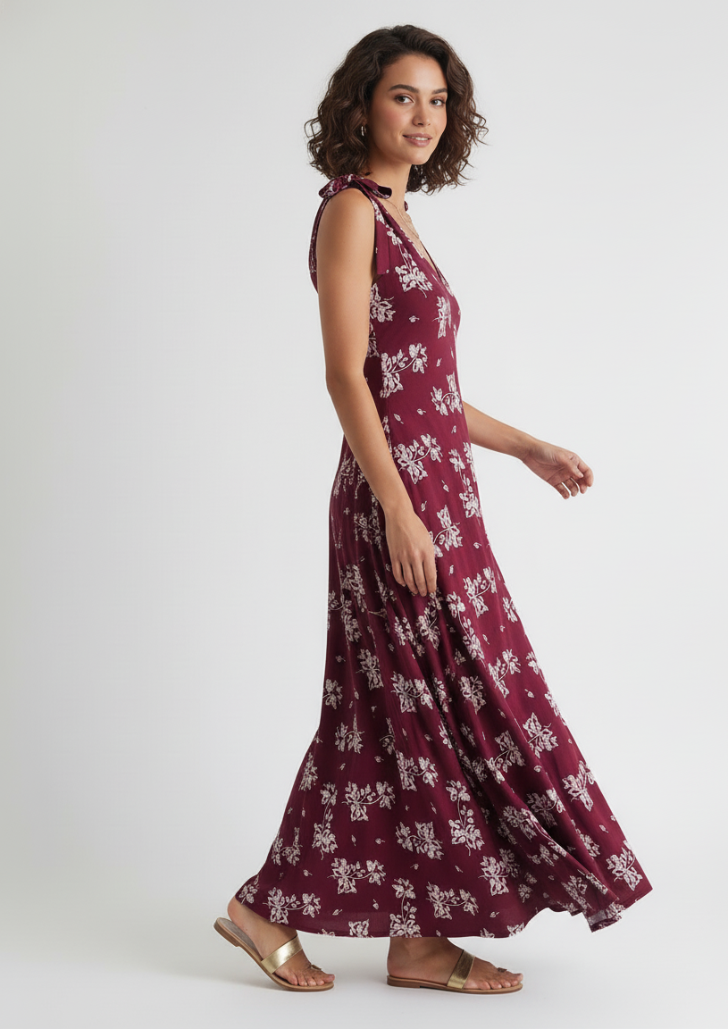 Maribel Floral Bow Maxi Dress