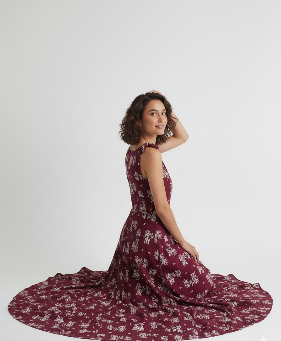Maribel Floral Bow Maxi Dress