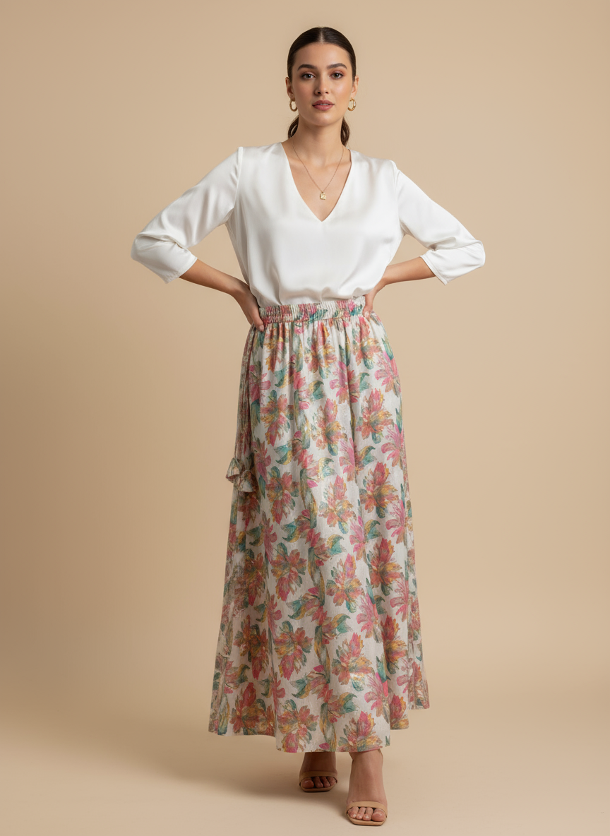 Foil-Print Kali Skirt