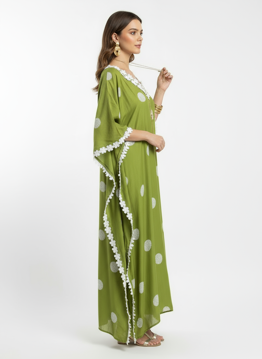 Embroidered Jute Silk Kaftan