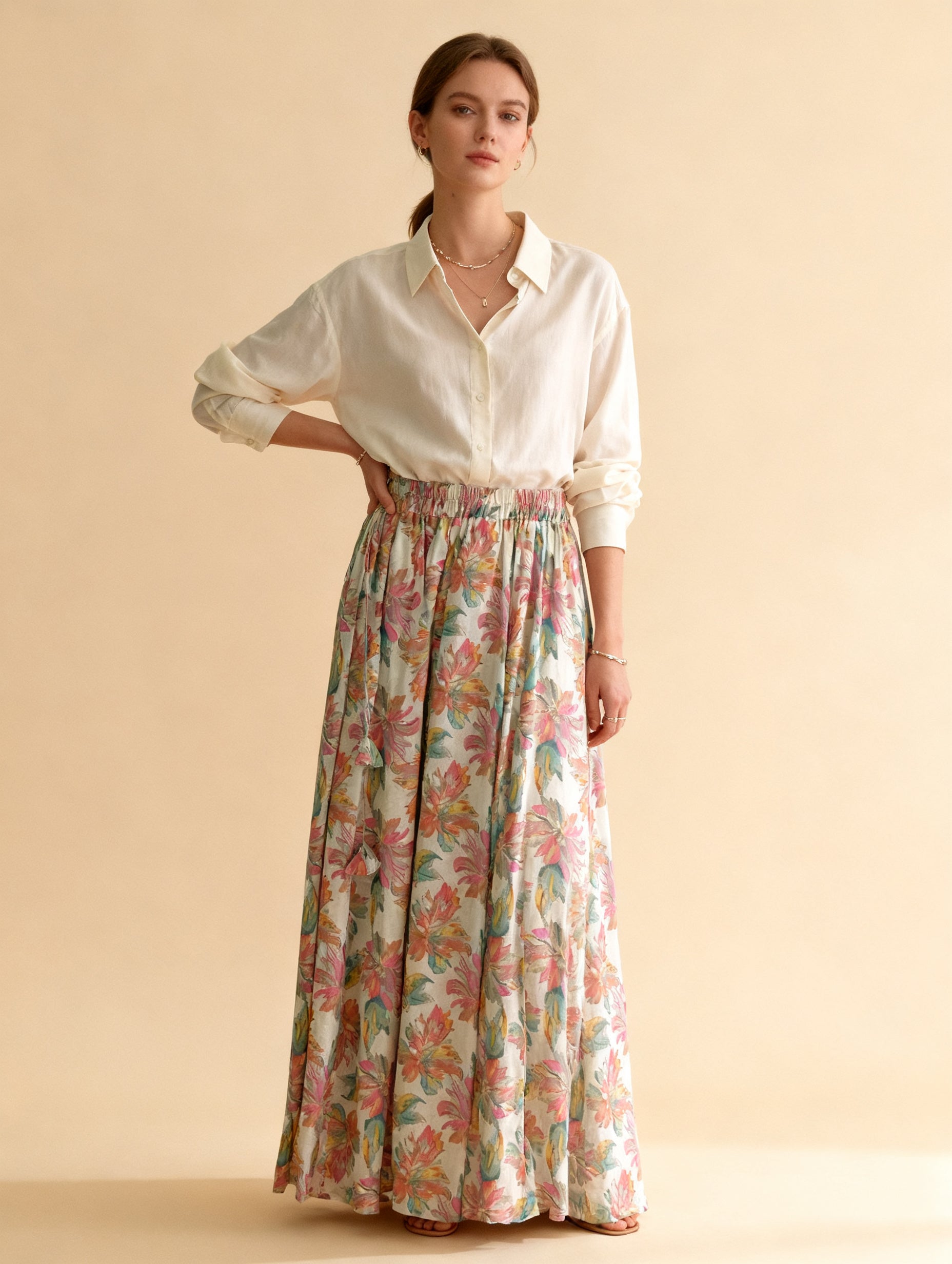 Foil-Print Kali Skirt
