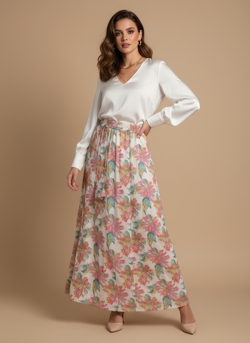 Foil-Print Kali Skirt