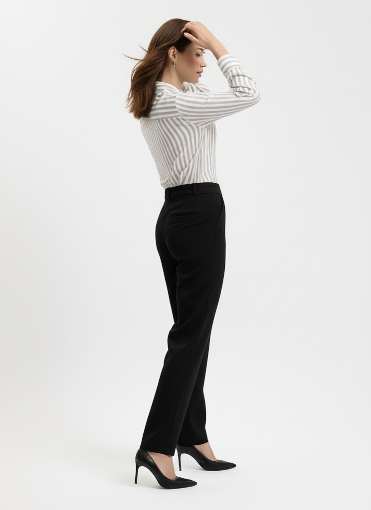 Gold-Stripe Linen Formal Shirt