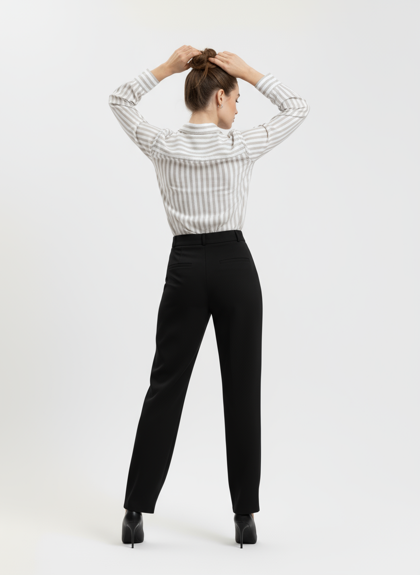 Gold-Stripe Linen Formal Shirt
