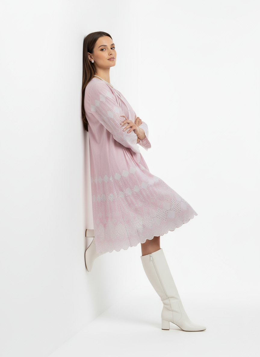 Livia Diamond-Trim Dress