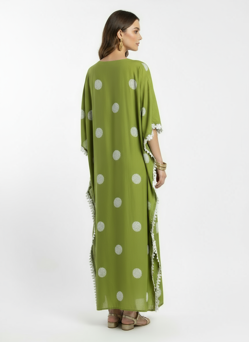 Embroidered Jute Silk Kaftan