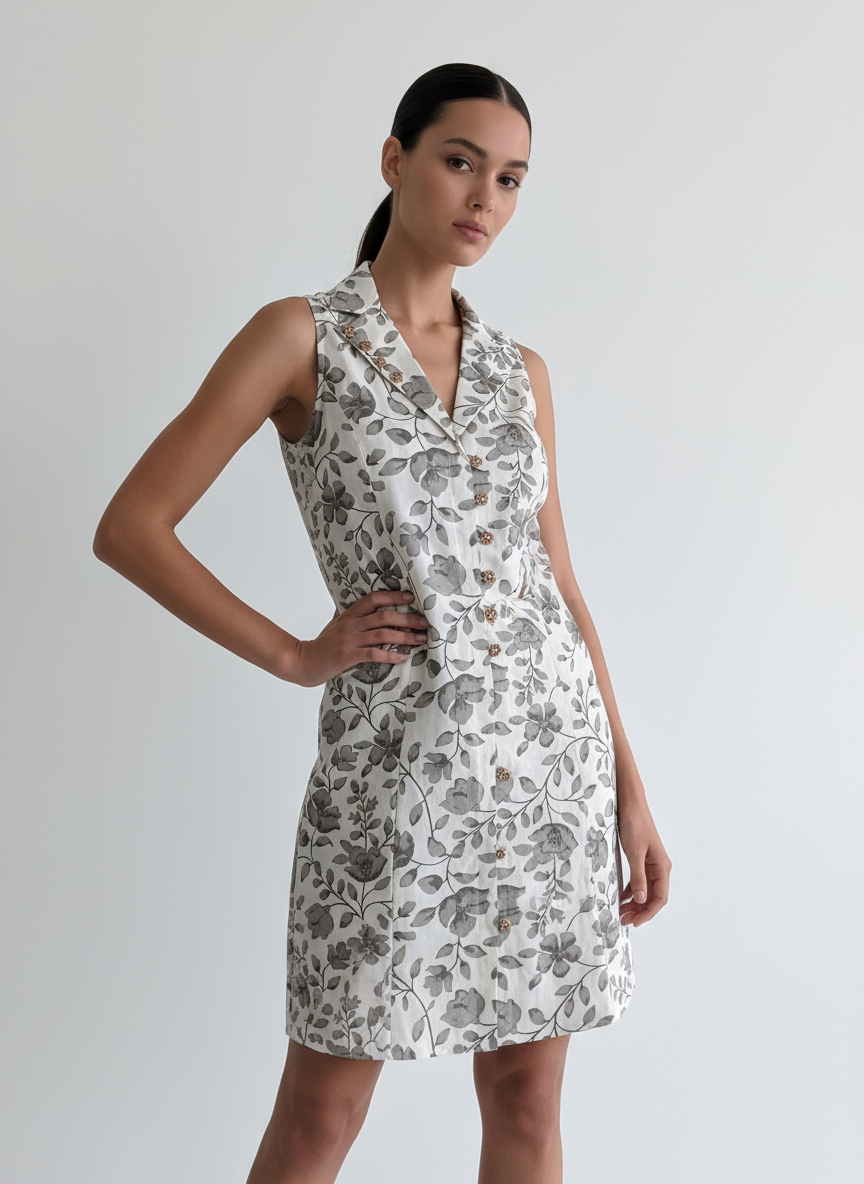 Elise Floral Collar Mini Dress