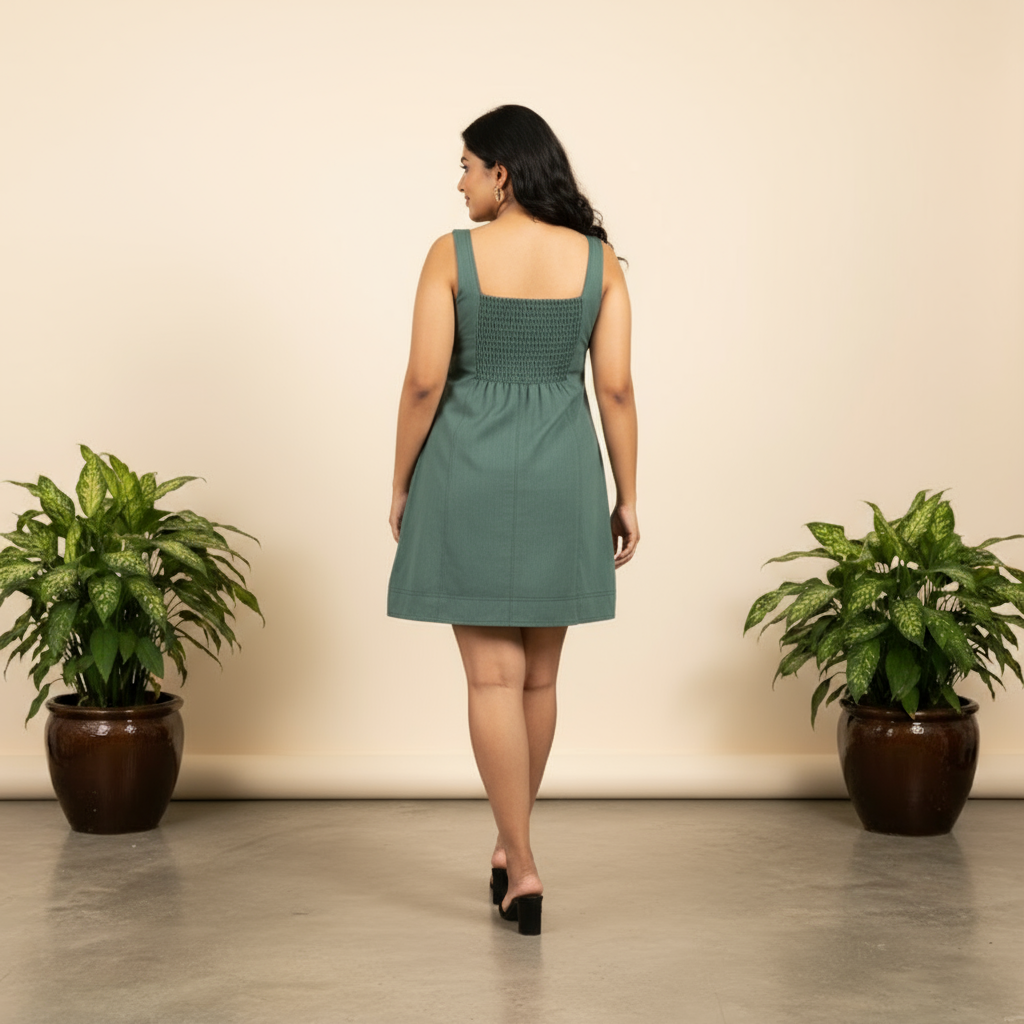 Isla Sage Denim Mini Dress