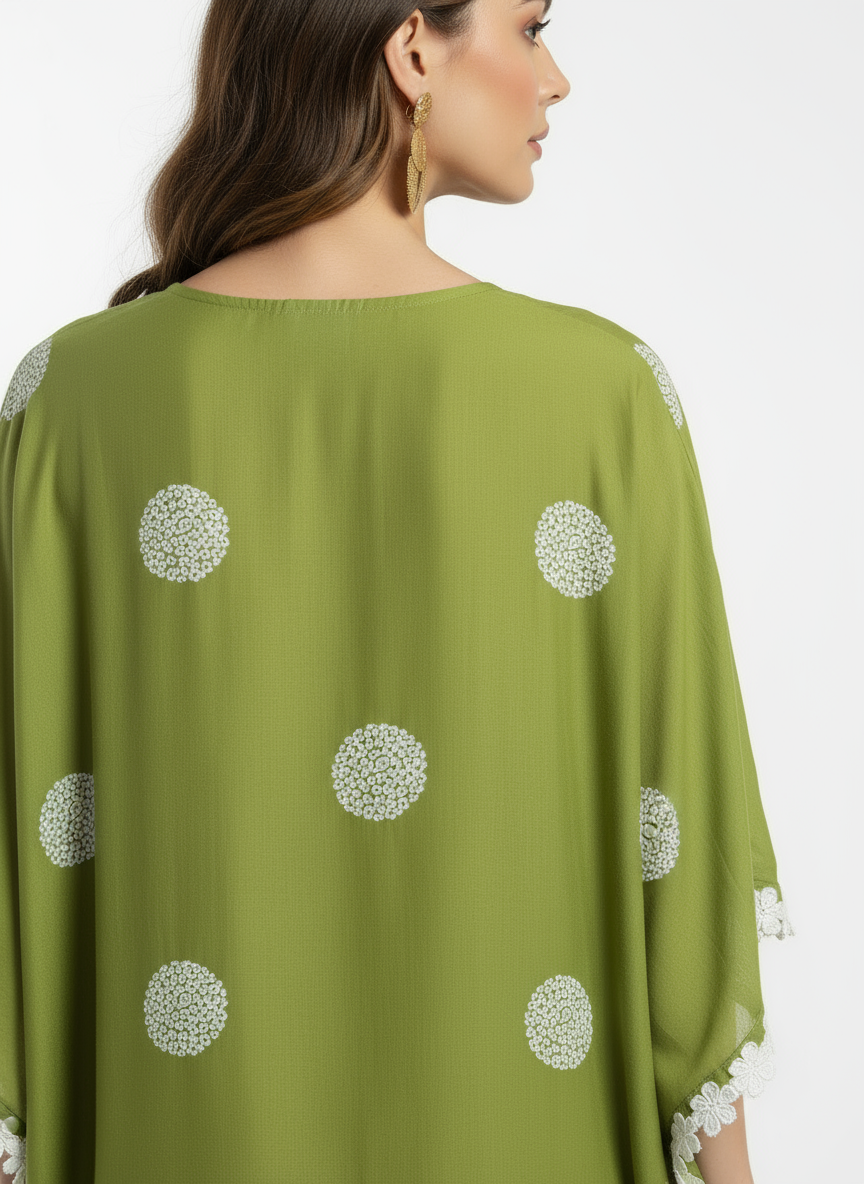 Embroidered Jute Silk Kaftan