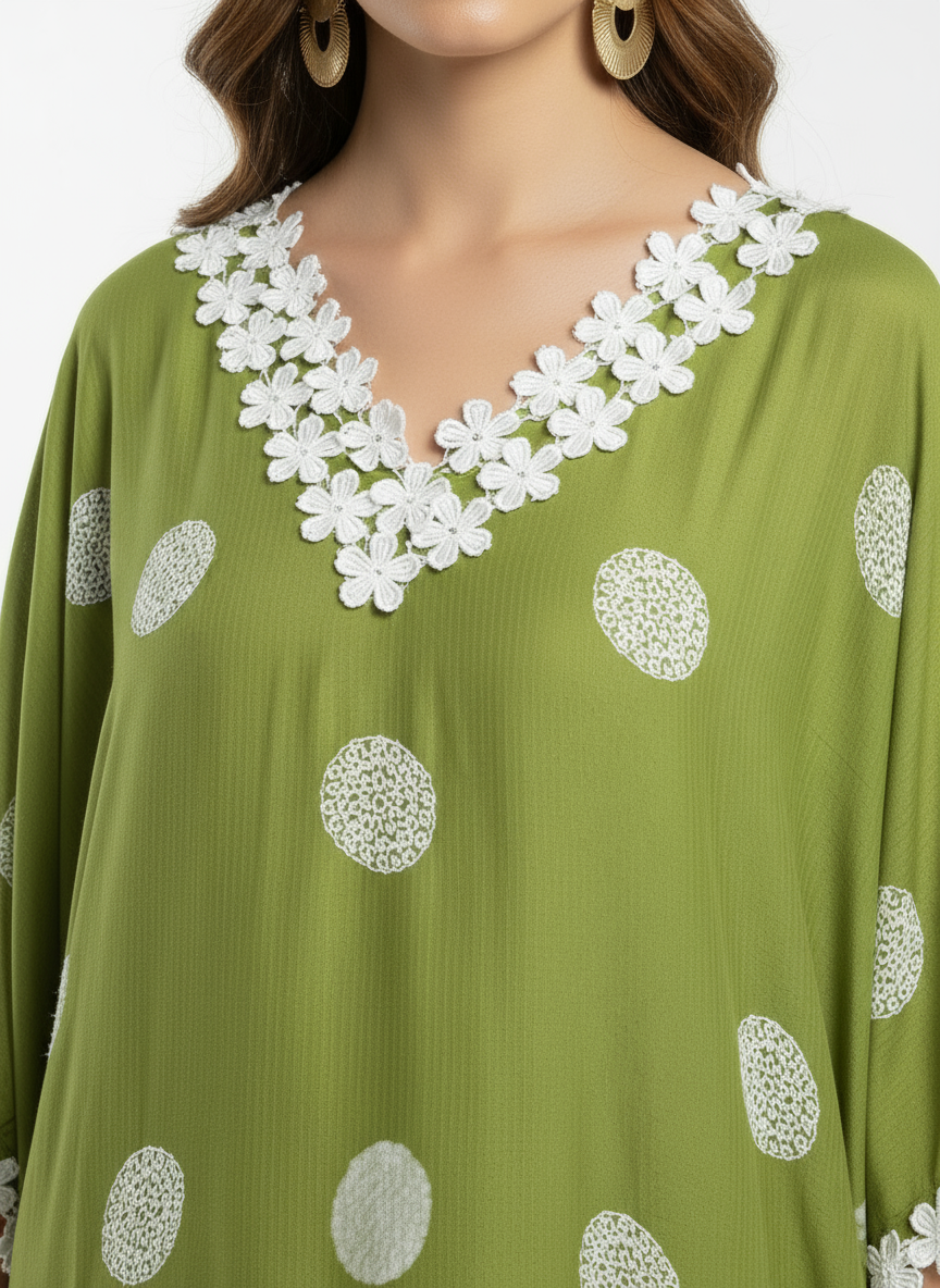 Embroidered Jute Silk Kaftan