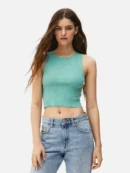 Basic Bright Green Rib Extreme Crop