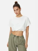 Elastic Waist Cotton Short T-shirt