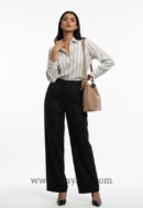 Striped Linen Formal Shirt - White & Grey