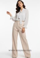 Retro Tie-Neck Sheer Shirt