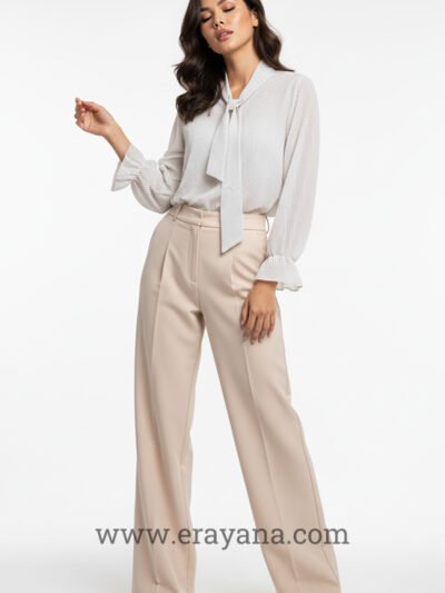 Retro Tie-Neck Sheer Shirt