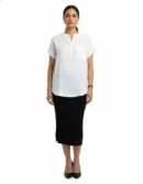 Seamless Linen Mandarin Top