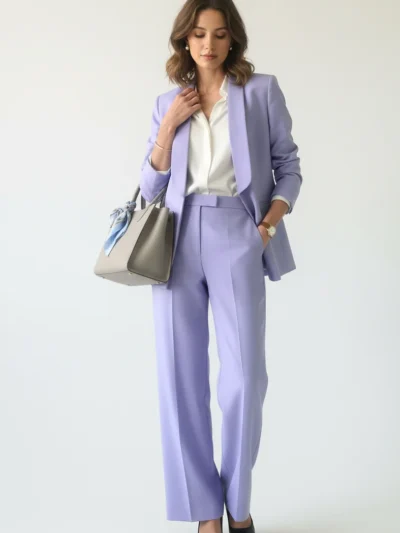 Purple Cotton Power Suit