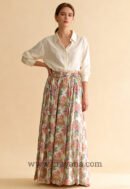 Gold Foil Cotton Print Kali Skirt