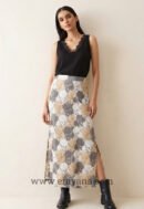 Floral Lace Long Skirt with Side Slits