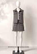 Utility Flap Pocket Grey Denim Mini Skirt