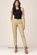 Golden Cotton Silk Straight Pants