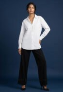 Soft Giza Cotton V-Neck Formal White Shirt