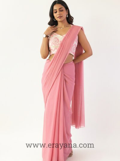 Resham Embroidered Kora Cotton Halter Blouse