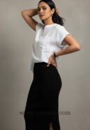 Seamless White Linen Mandarin Top