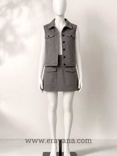 Sleeveless Grey Denim Jacket