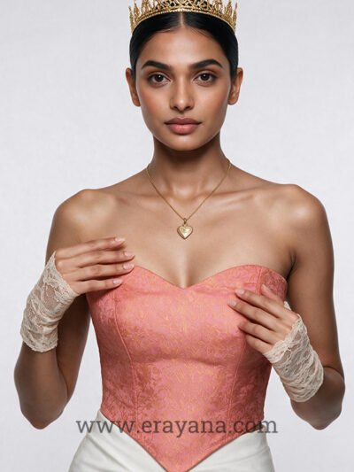 Pink Brocade Basque Corset Top