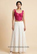 Magenta Sequin Broad-Strap Basque Corset