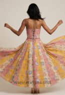 Strapless Light Pink Floral Cotton Corset