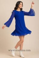 Bell-Sleeve String Mini Dress