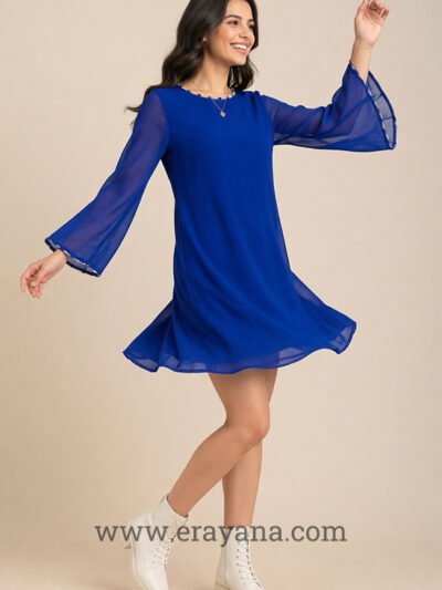 Bell-Sleeve String Mini Dress