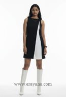 Contrast V-Panel Armani Mini Dress
